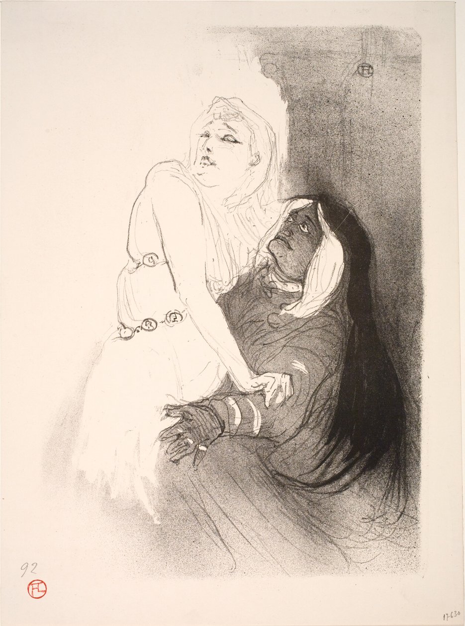 A la Renaissance, Sarah Bernhardt en Phèdre de Henri de Toulouse Lautrec