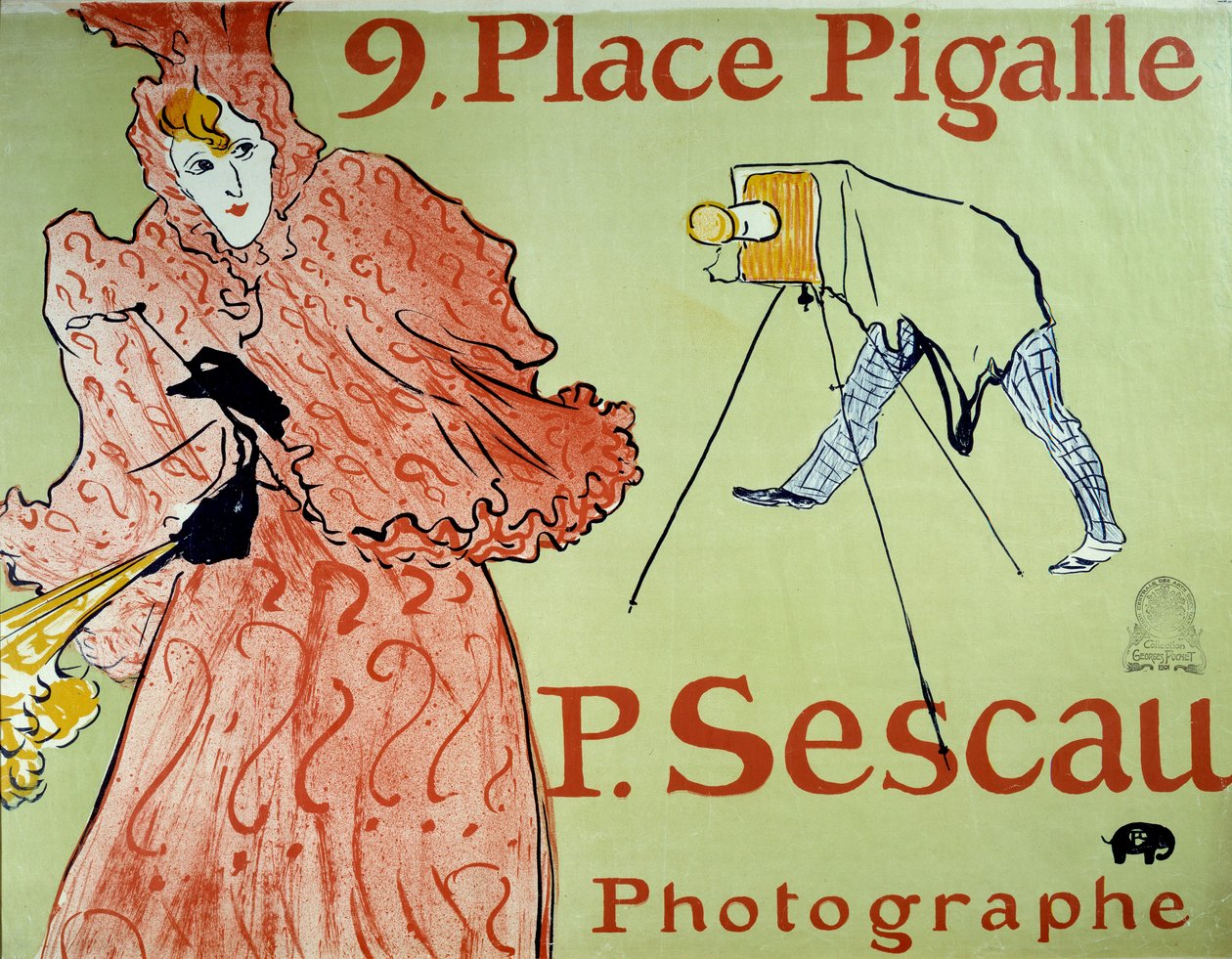 Publicidad para el fotógrafo P. Sescau, 9 Place Pigalle en Montmartre. Cartel de Henri De Toulouse Lautrec (1864-1901) de Henri de Toulouse Lautrec