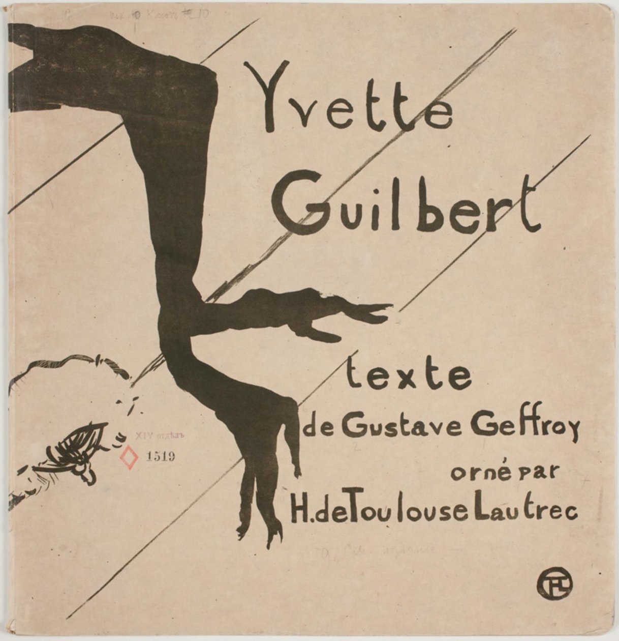 Portada del álbum: Yvette Guilbert de Henri de Toulouse Lautrec