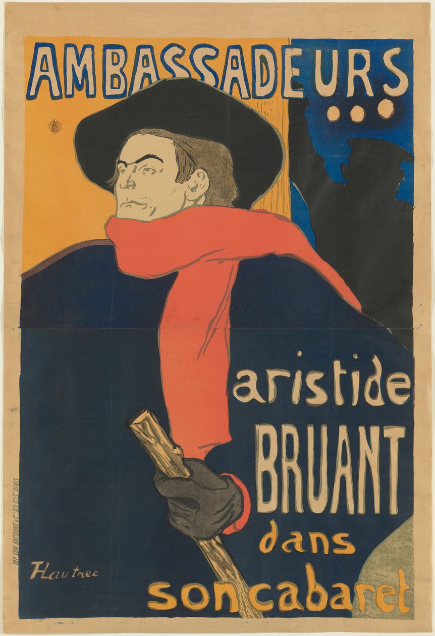 Embajadores: Aristide Bruant de Henri de Toulouse Lautrec