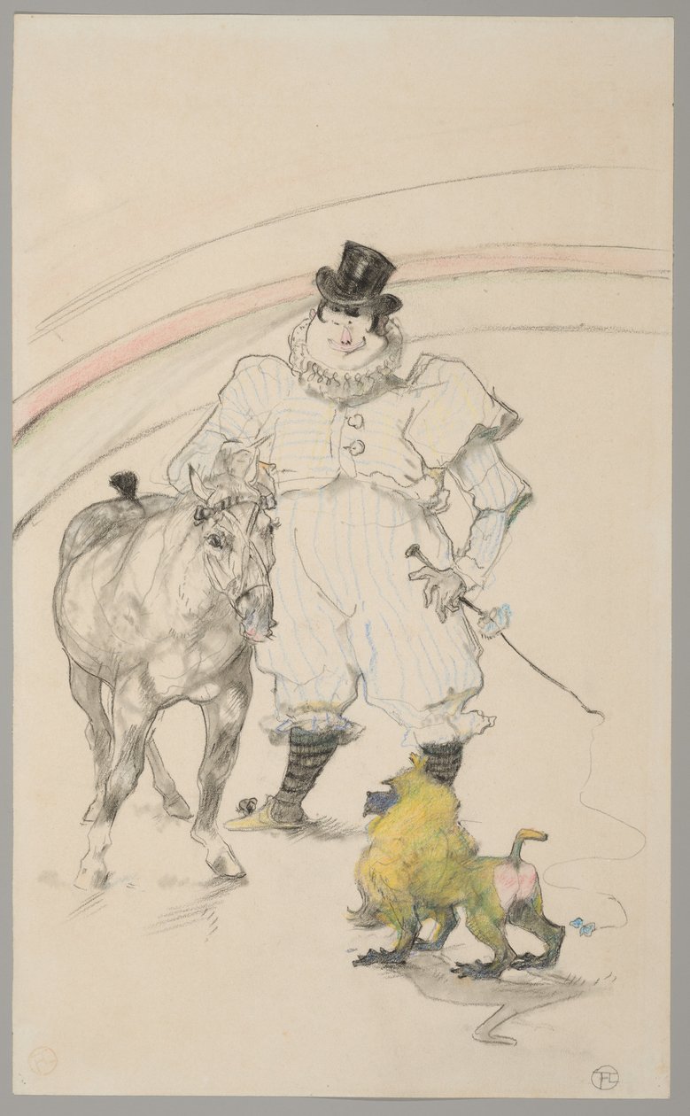 En el circo: poni amaestrado y babuino de Henri de Toulouse Lautrec