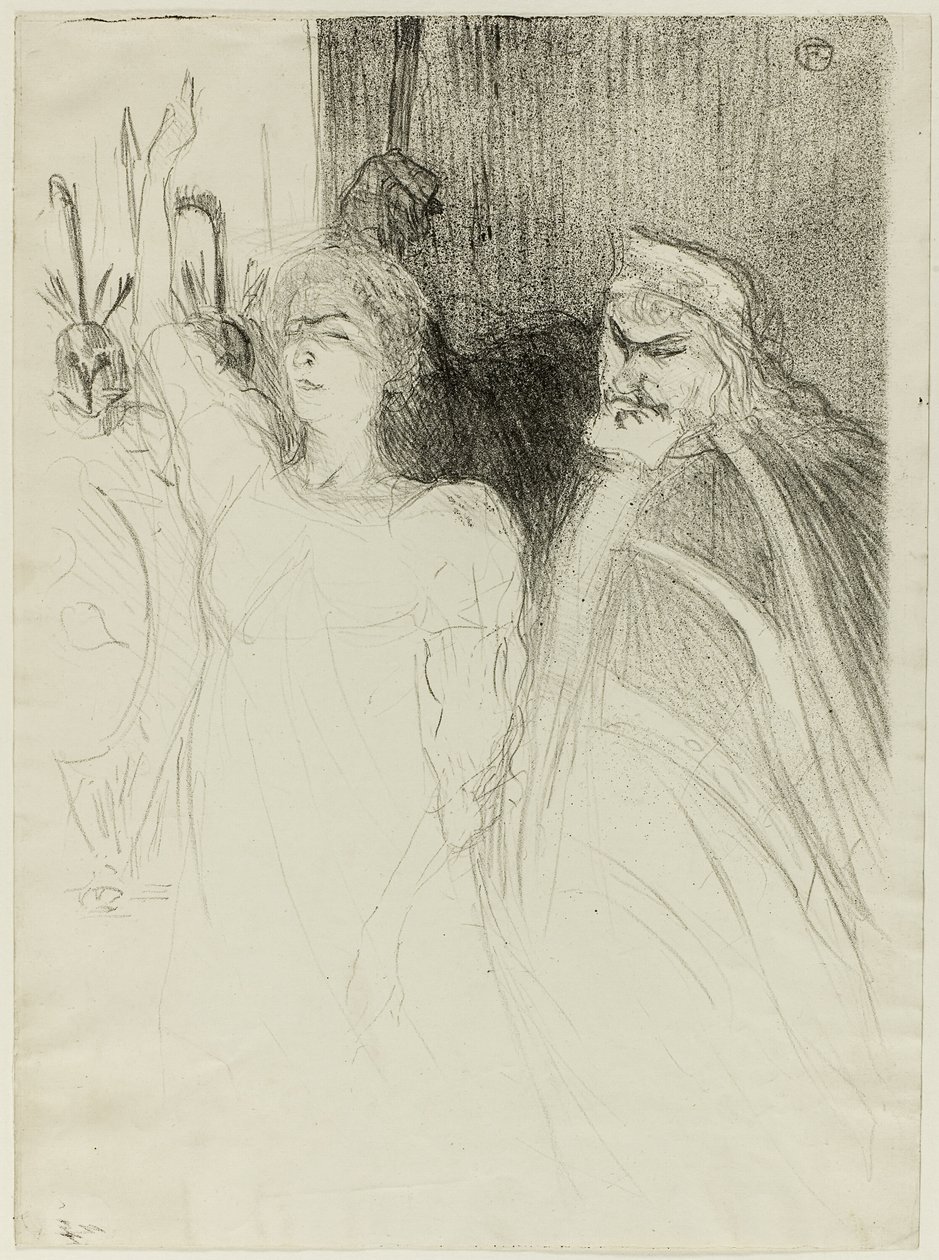 Bartet y Mounet-Sully, en Antígona de Henri de Toulouse Lautrec