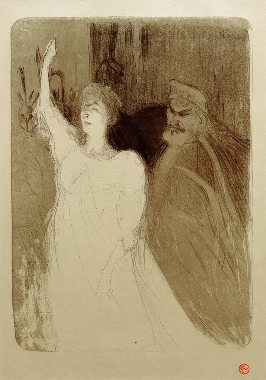 Bartet y Mounet-Sully, en Antígona de Henri de Toulouse Lautrec