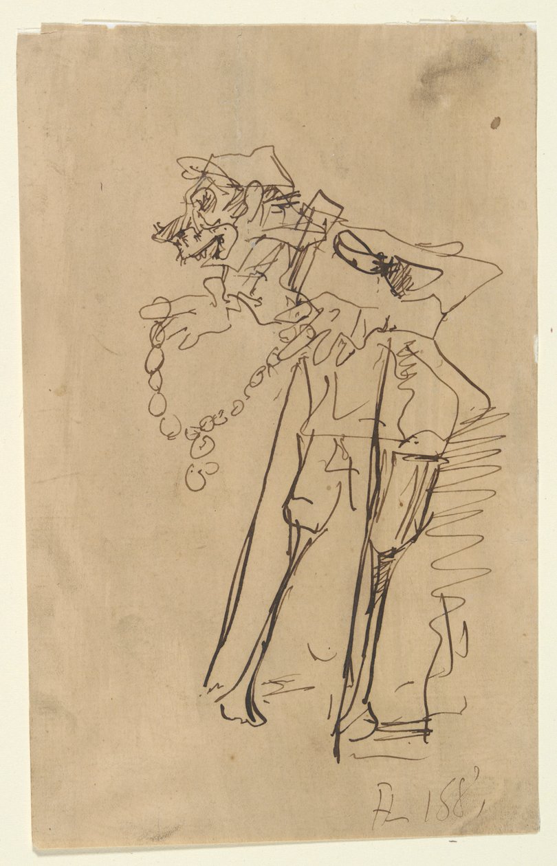 caricatura, de, un, soldado, tenencia, un, decoración de Henri de Toulouse Lautrec