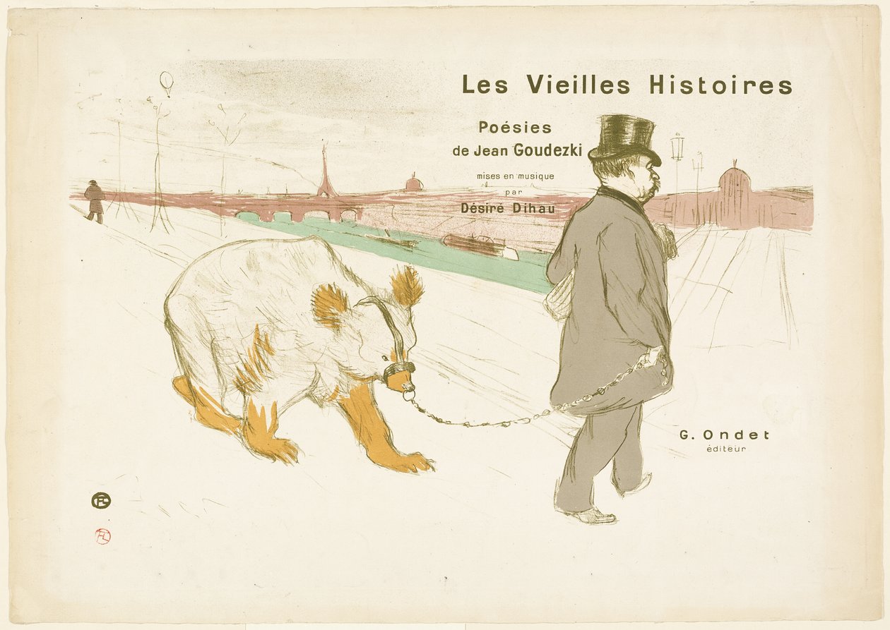 Portada y frontispicio de Les Vieilles Histoires de Henri de Toulouse Lautrec