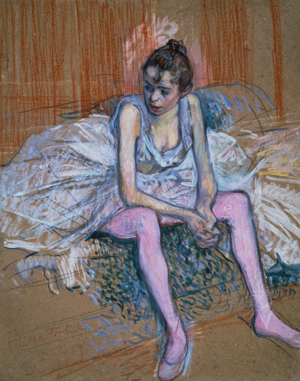 Bailarina con Medias Rosas, 1890 de Henri de Toulouse Lautrec