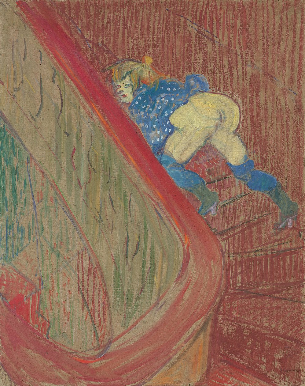 En la escalera de la Rue des Moulins, 1893 de Henri de Toulouse Lautrec