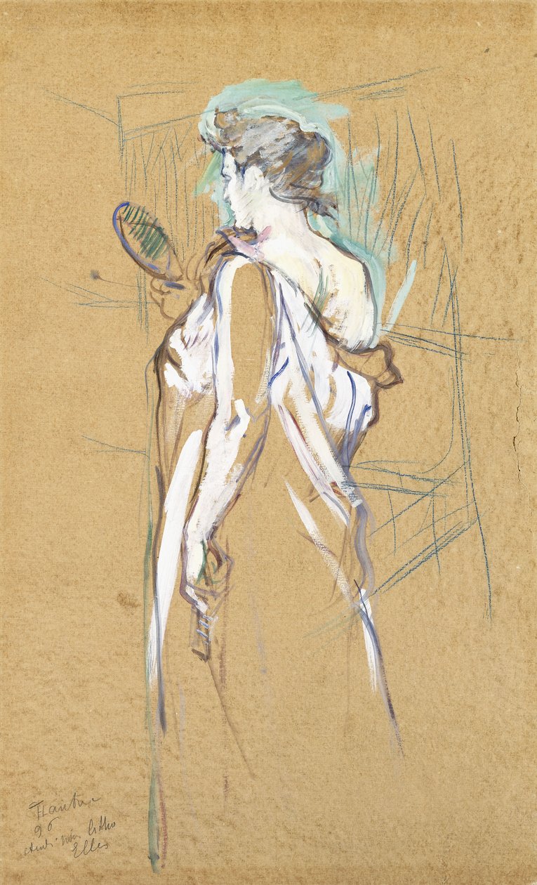 Elles - con espejo en mano, 1896 de Henri de Toulouse Lautrec