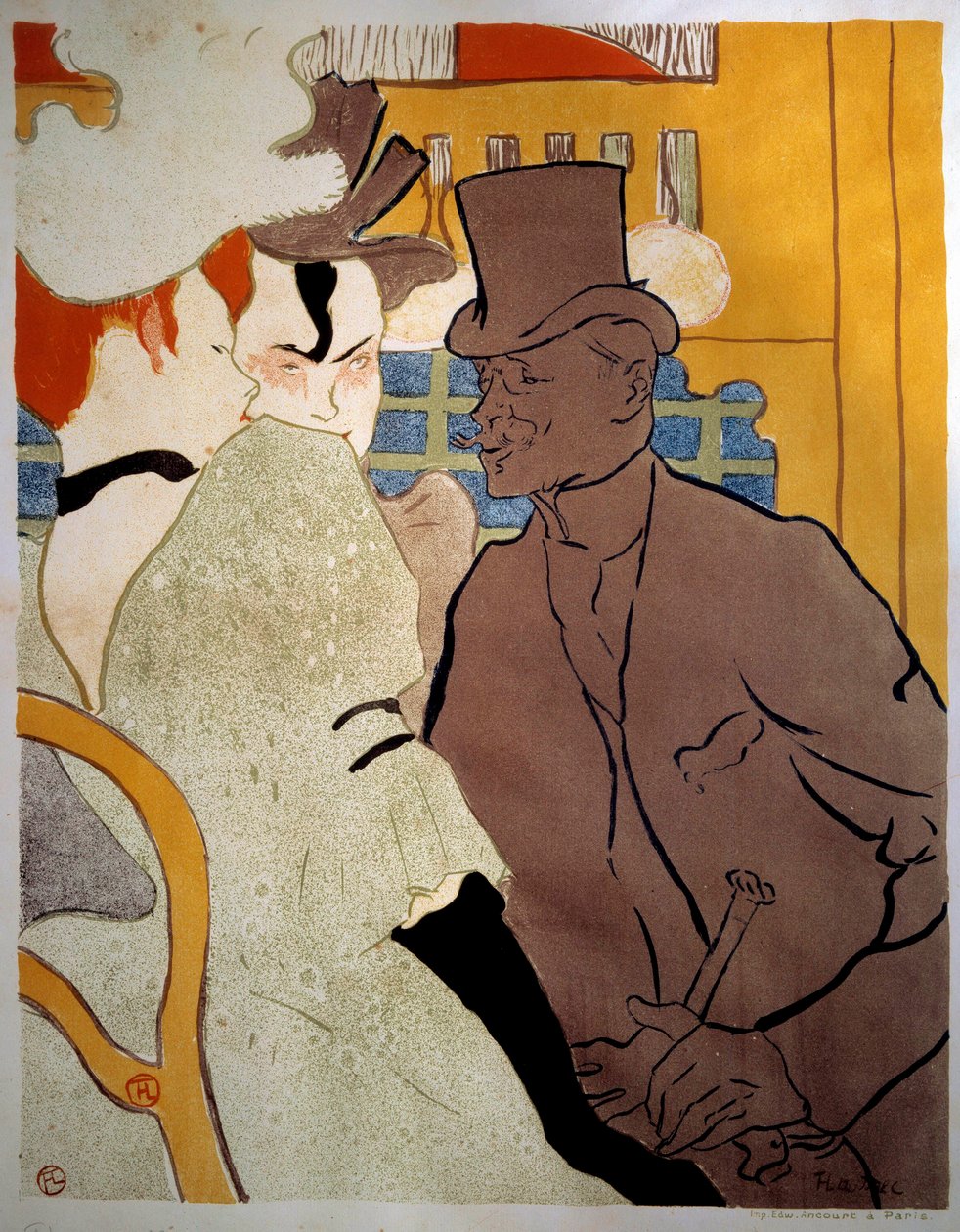 Inglés en el Moulin Rouge de Henri de Toulouse Lautrec