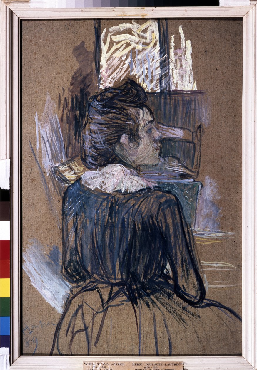 Mujer en la ventana. Dibujo de Henri de Toulouse-Lautrec (Toulouse Lautrec de Henri de Toulouse Lautrec
