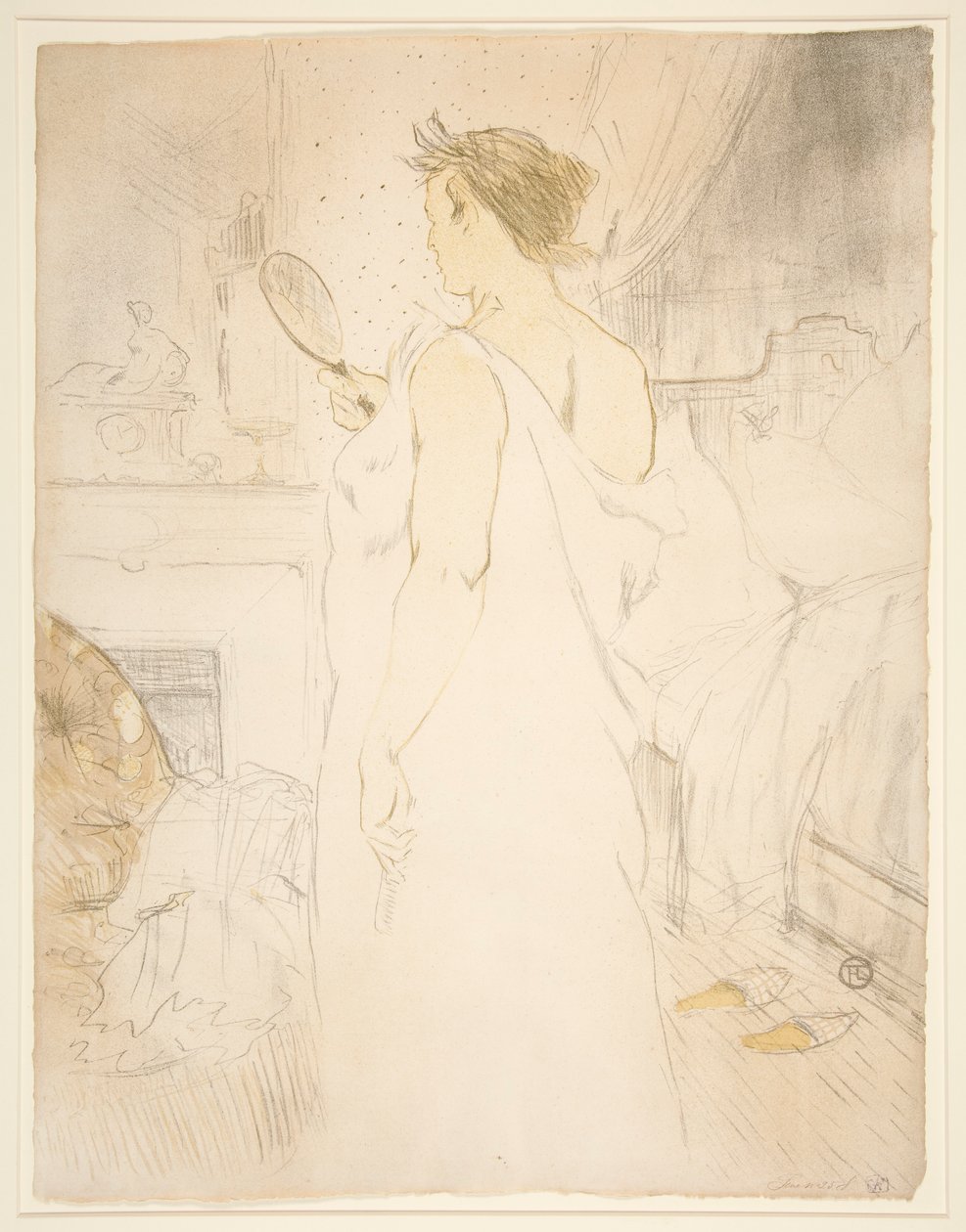 ¿Mujer? glace, la glace? main (Mujer con espejo de mano), de la serie Elles de Henri de Toulouse Lautrec