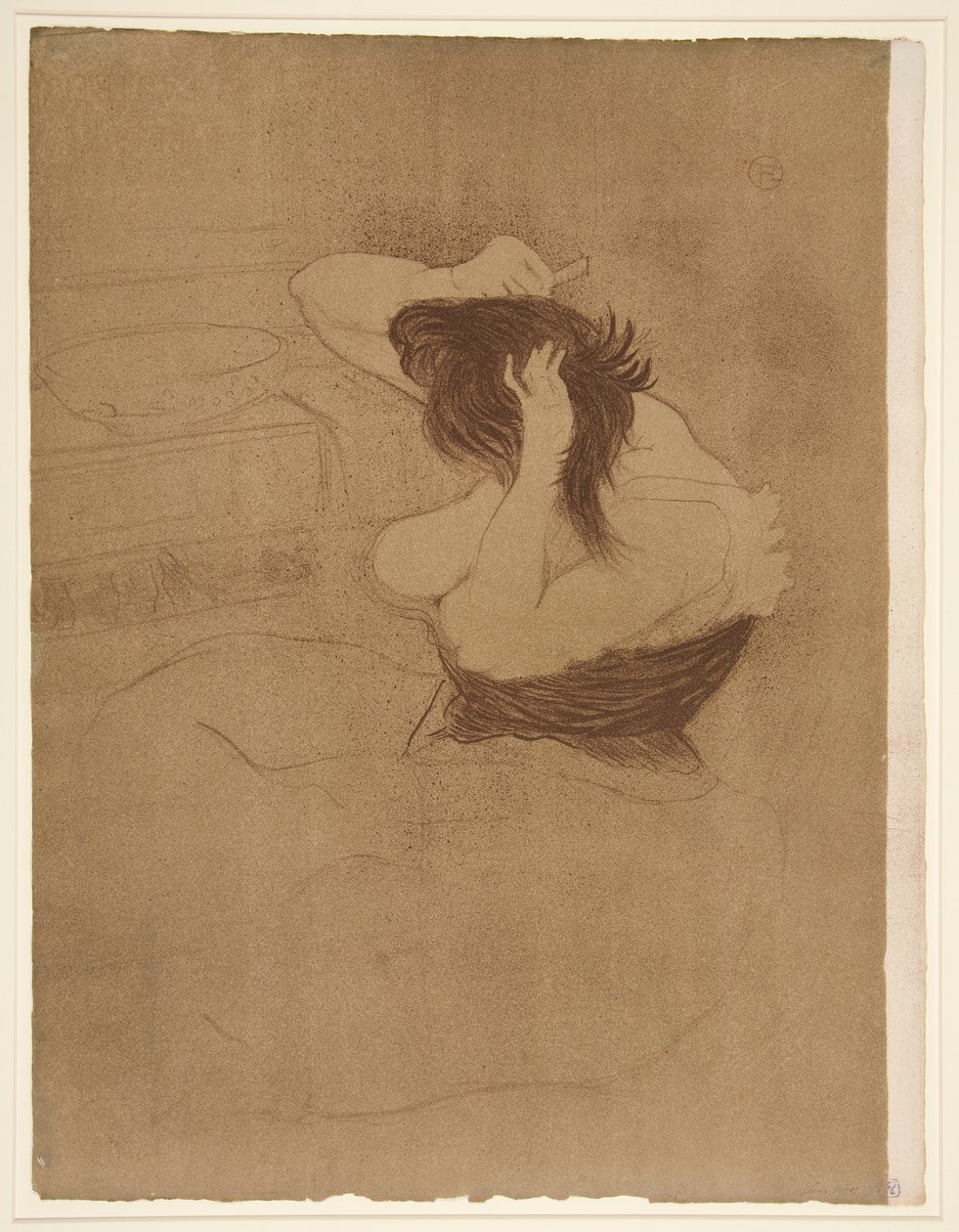 Mujer peinándose, peinado (Woman Combing Her Hair), de la serie Elles de Henri de Toulouse Lautrec