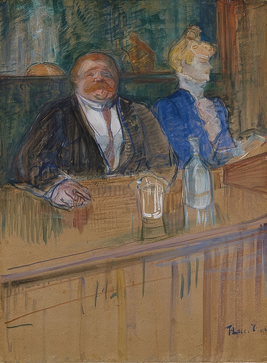 En el café. El patrón y la cajera clorótica, 1898 de Henri de Toulouse Lautrec