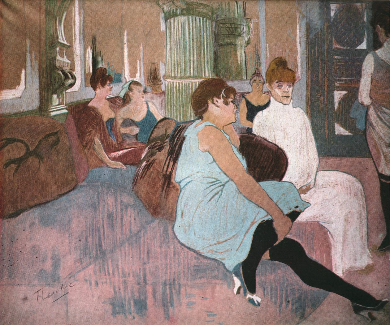 En el Salón de la Rue des Moulins de Henri de Toulouse Lautrec