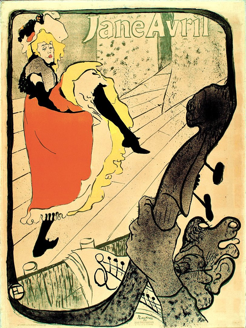 Jane Avril, 1893 de Henri de Toulouse Lautrec