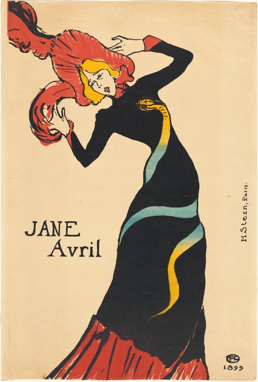 Jane Avril, 1899 de Henri de Toulouse Lautrec