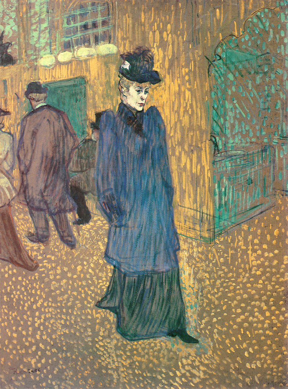 Jane Avril saliendo del Moulin Rouge, 1892 de Henri de Toulouse Lautrec