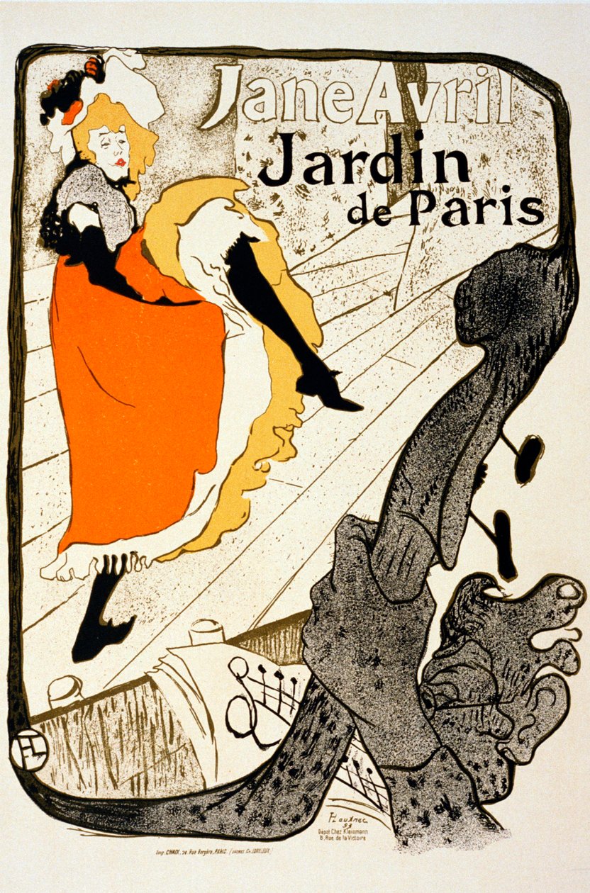 Jane Avril en el Jardin de Paris, 1893 de Henri de Toulouse Lautrec