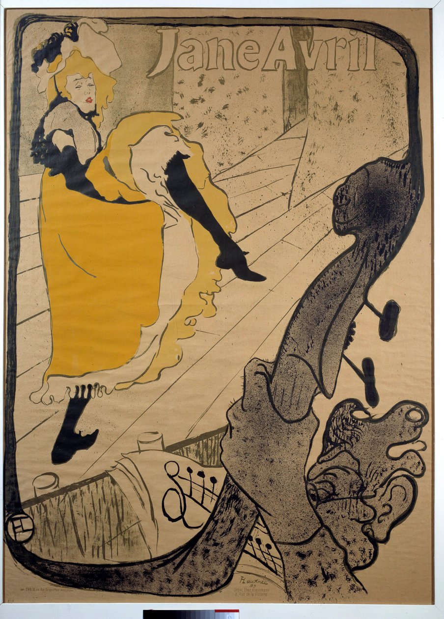 Jane Avril, en los jardines de París de Henri de Toulouse Lautrec