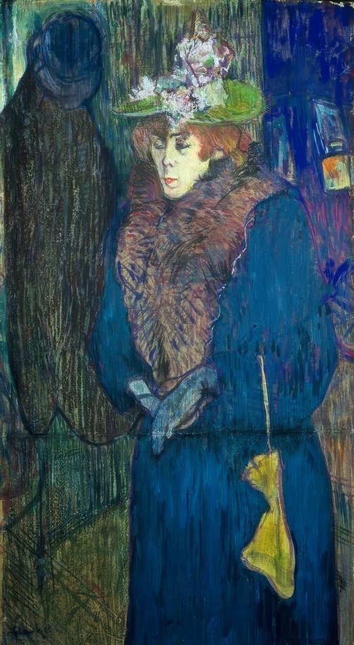 Jane Avril entrando al Moulin-Rouge de Henri de Toulouse Lautrec