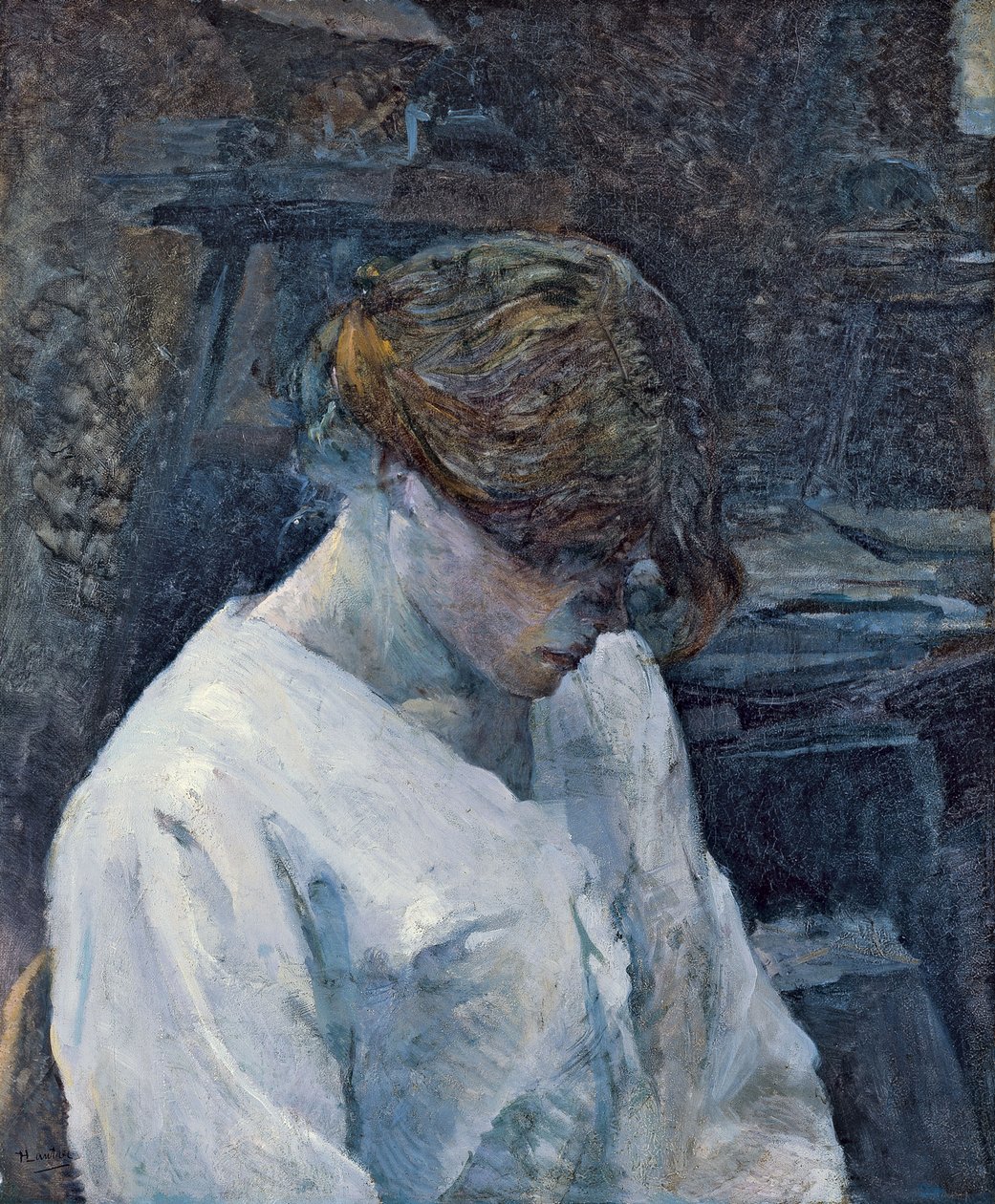 La Rousse con blusa blanca de Henri de Toulouse Lautrec