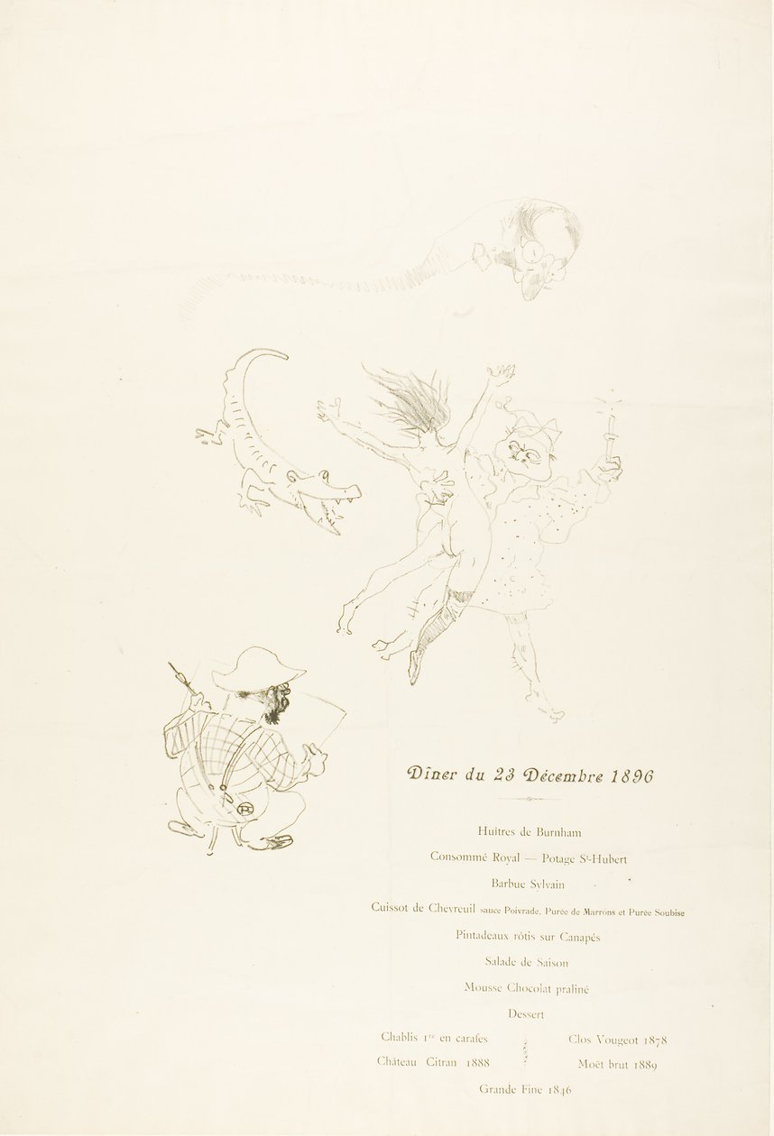 El cocodrilo, Menú de Henri de Toulouse Lautrec