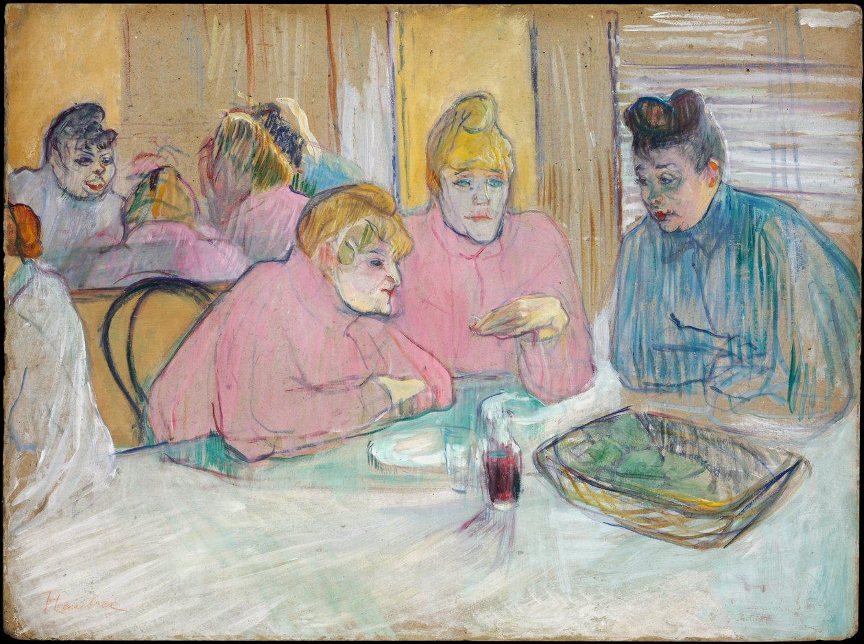 Les Dames dans la salle a manger - Las damas en el comedor - Toulouse-Lautrec, Henri, de (1864-1901) - 1893-1894 - Óleo sobre cartón - 60,2x80,7 - Szepmuveszeti Muzeum, Budapest de Henri de Toulouse Lautrec