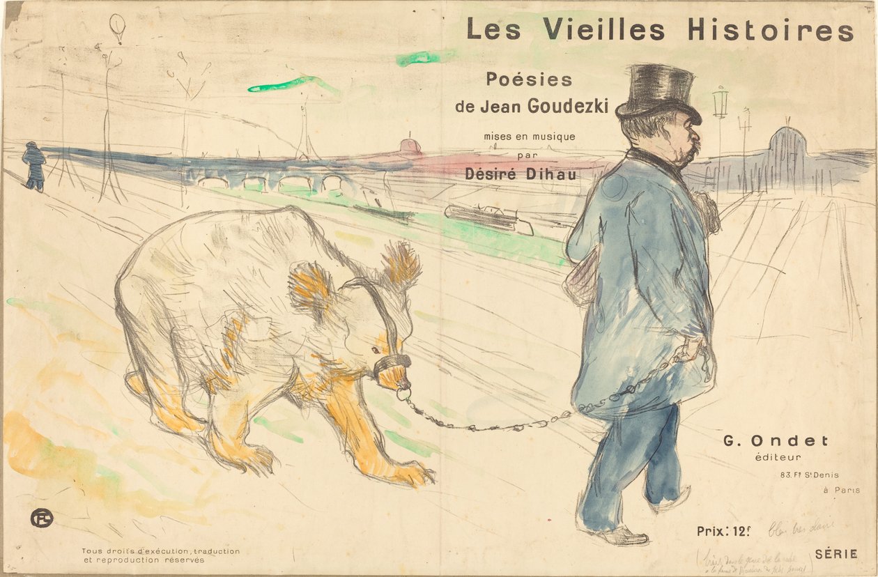 Portada de Les Vielles Histoires, 1893 de Henri de Toulouse Lautrec