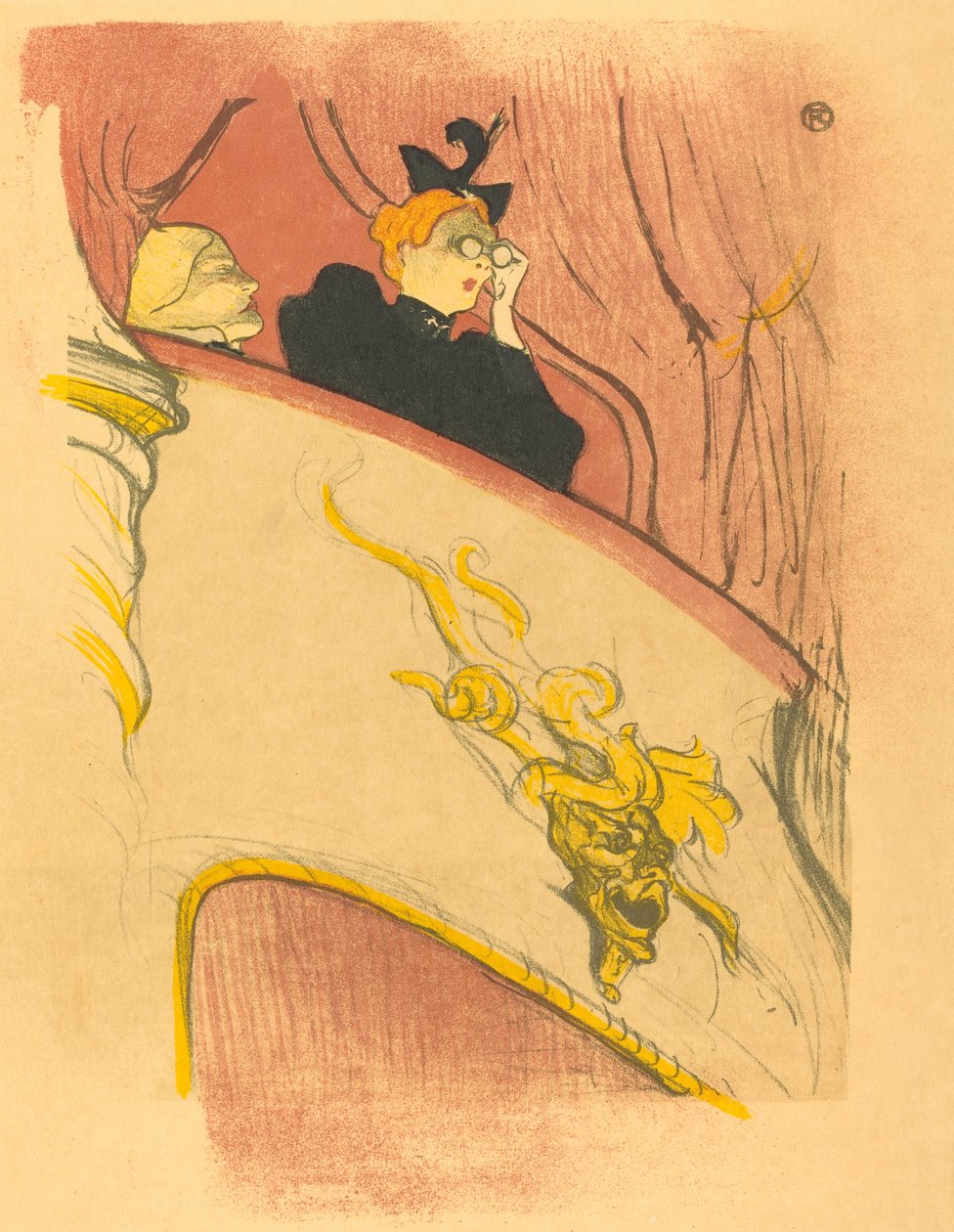 Palco con la máscara dorada de Henri de Toulouse Lautrec