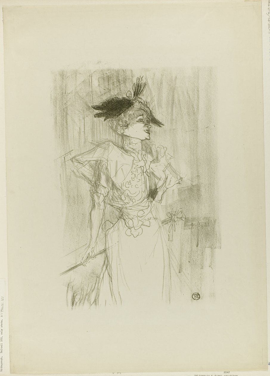 Mademoiselle Marcelle Lender, de pie de Henri de Toulouse Lautrec