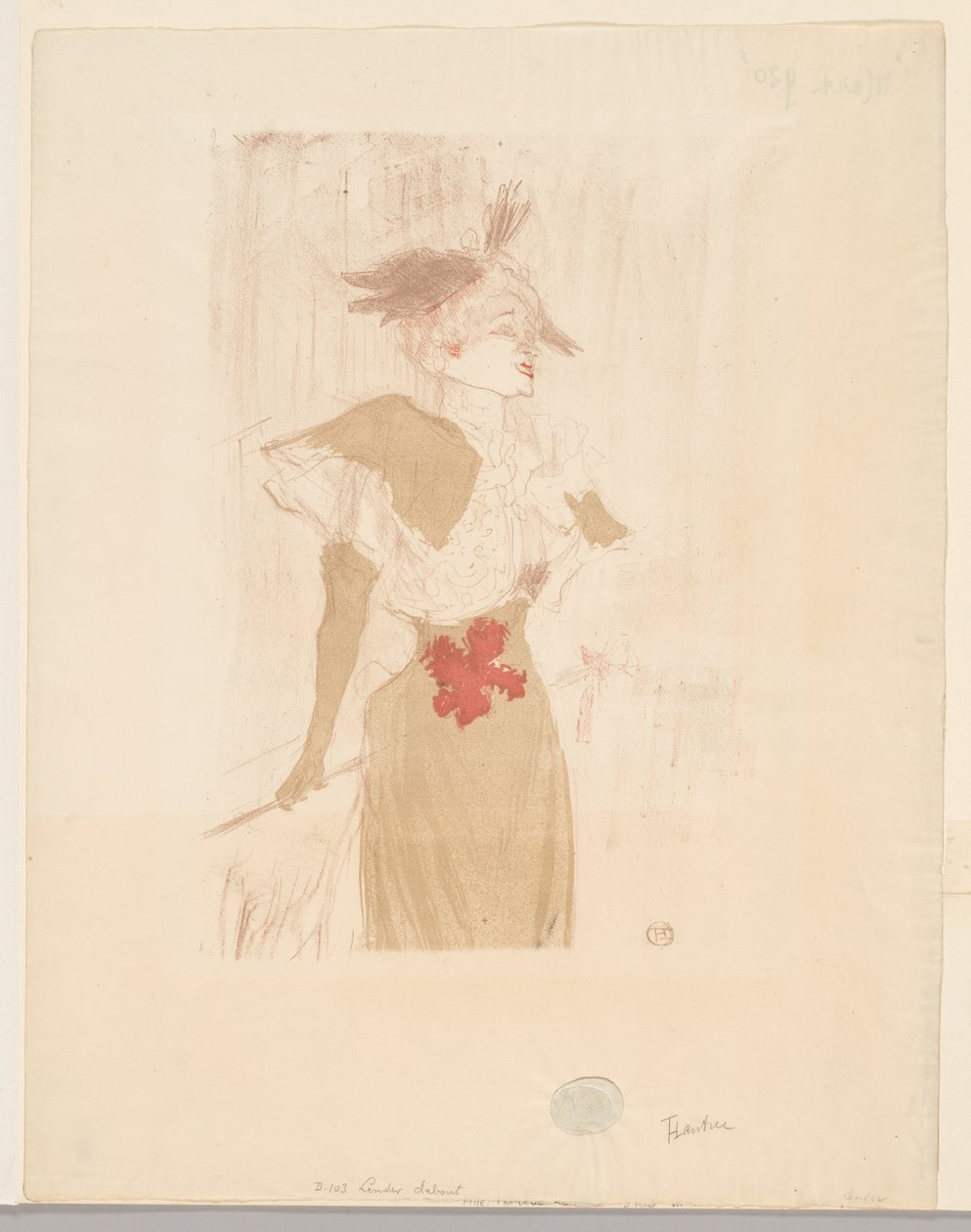 Mademoiselle Marcelle Lender, de pie de Henri de Toulouse Lautrec