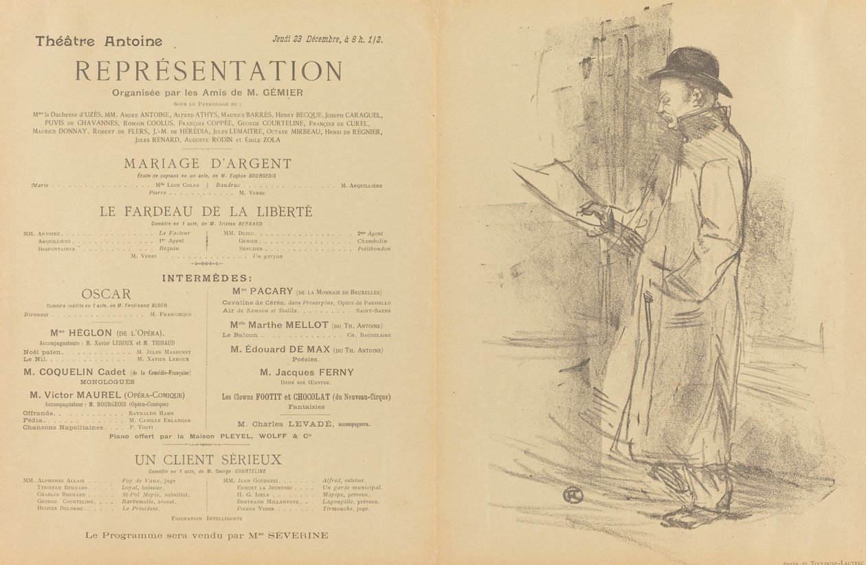 Matrimonio de plata, La carga de la libertad, Un cliente serio [recto] de Henri de Toulouse Lautrec