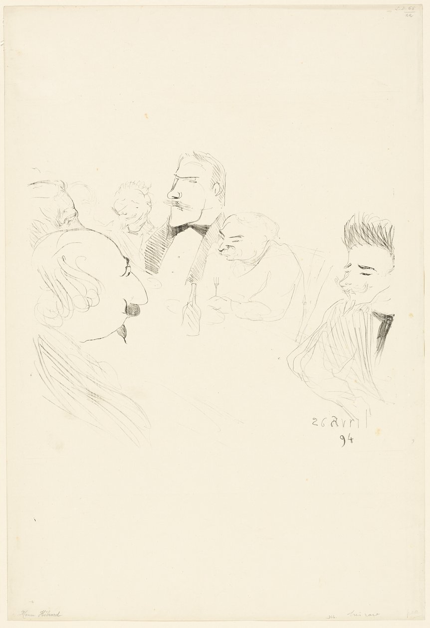 Tarjeta de menú para Adrien Hébrard de Henri de Toulouse Lautrec