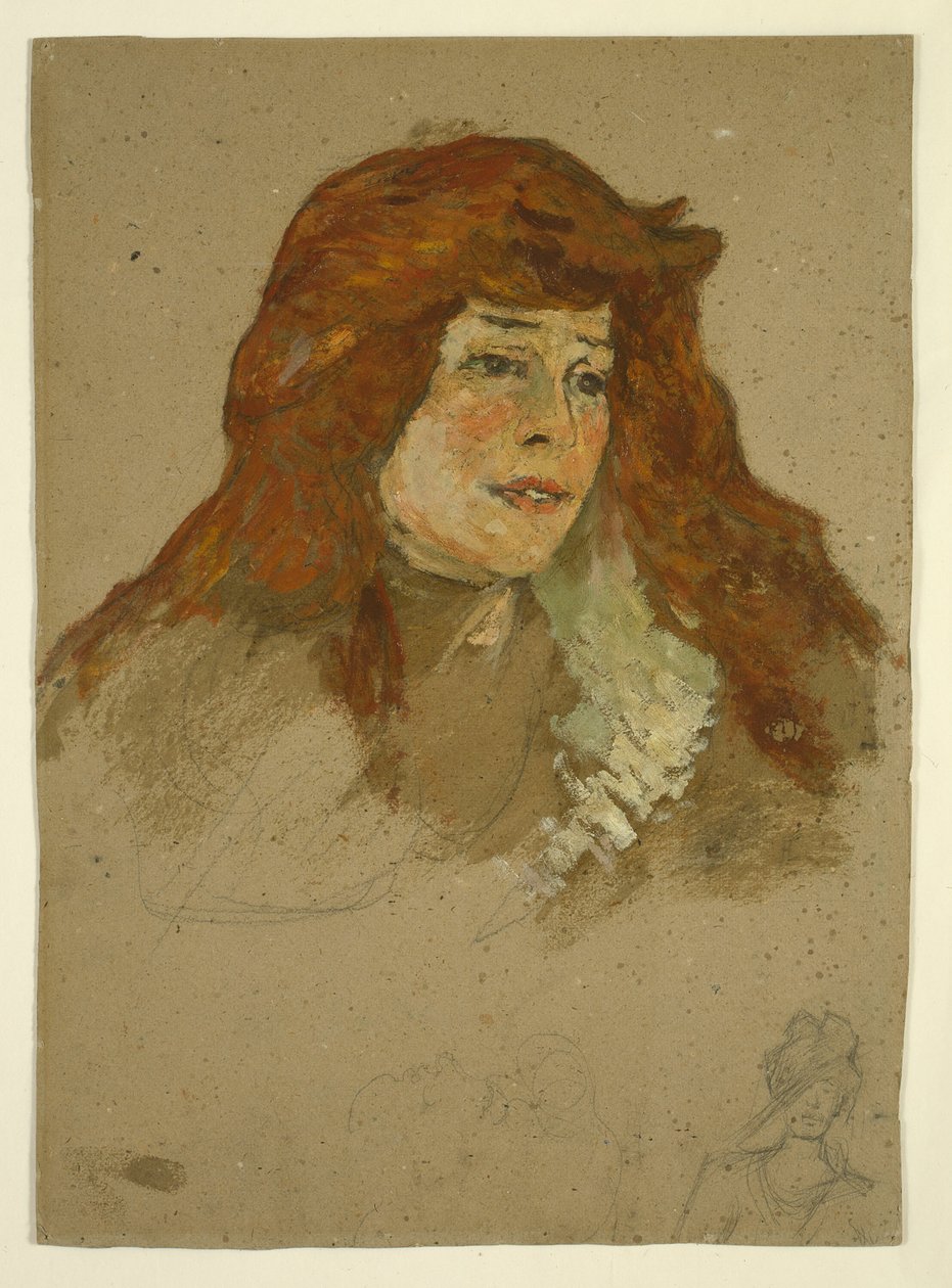 Mme Lili Grenier (recto); Paisaje con iglesia (verso) de Henri de Toulouse Lautrec