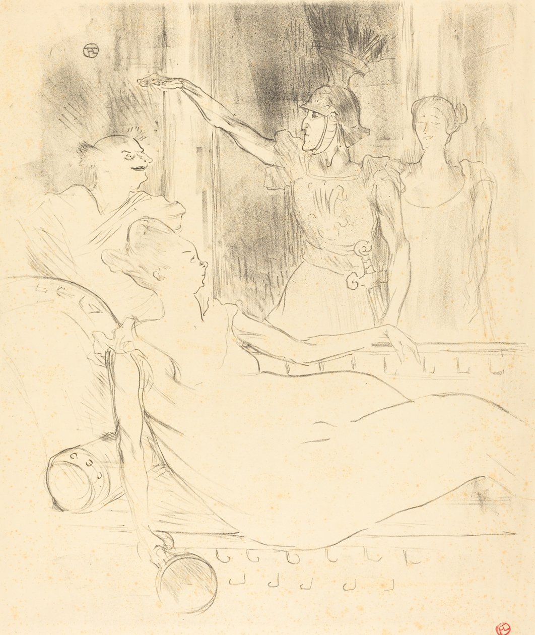 Mme. Simon-Girard, Brasseur y Guy en "La bella Helena" de Henri de Toulouse Lautrec