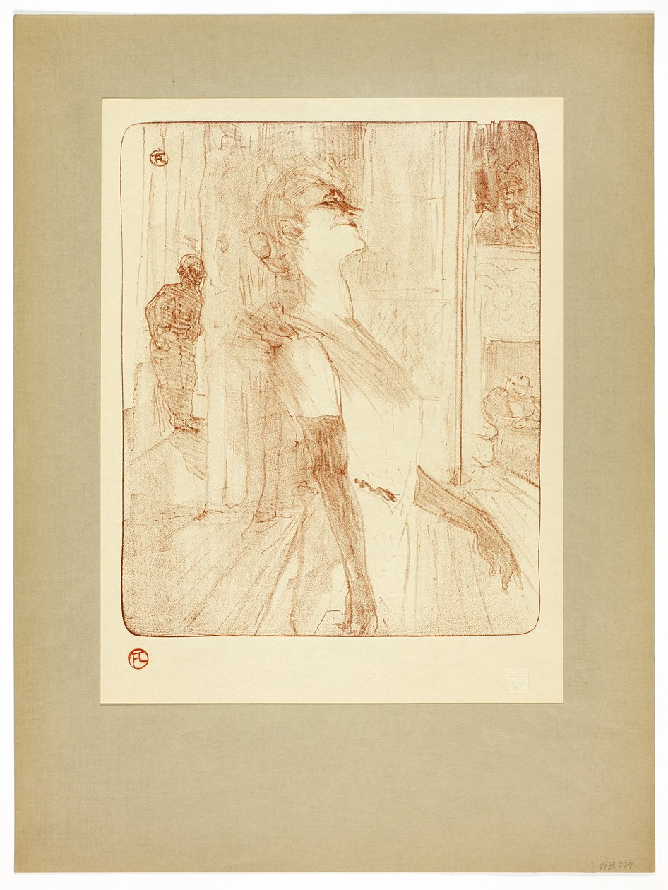 En el escenario, placa uno de Yvette Guilbert de Henri de Toulouse Lautrec