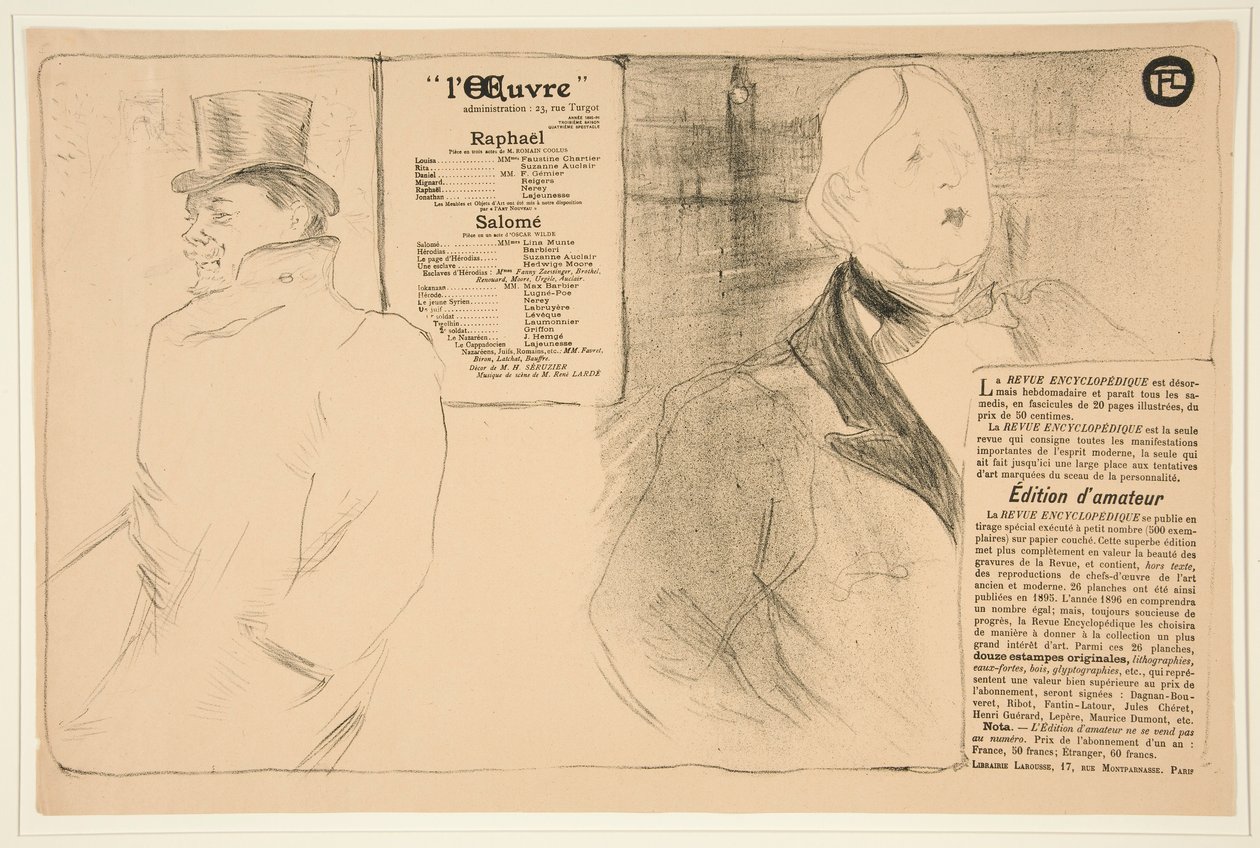 Oscar Wilde y Romain Coolus (Oscar Wilde y Romain Coolus) de Henri de Toulouse Lautrec