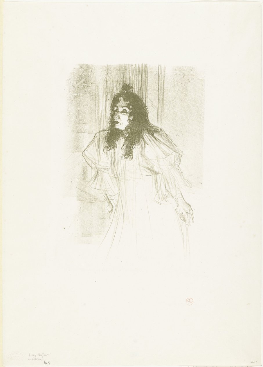 Retrato de la cantante May Belfort con el pelo suelto de Henri de Toulouse Lautrec