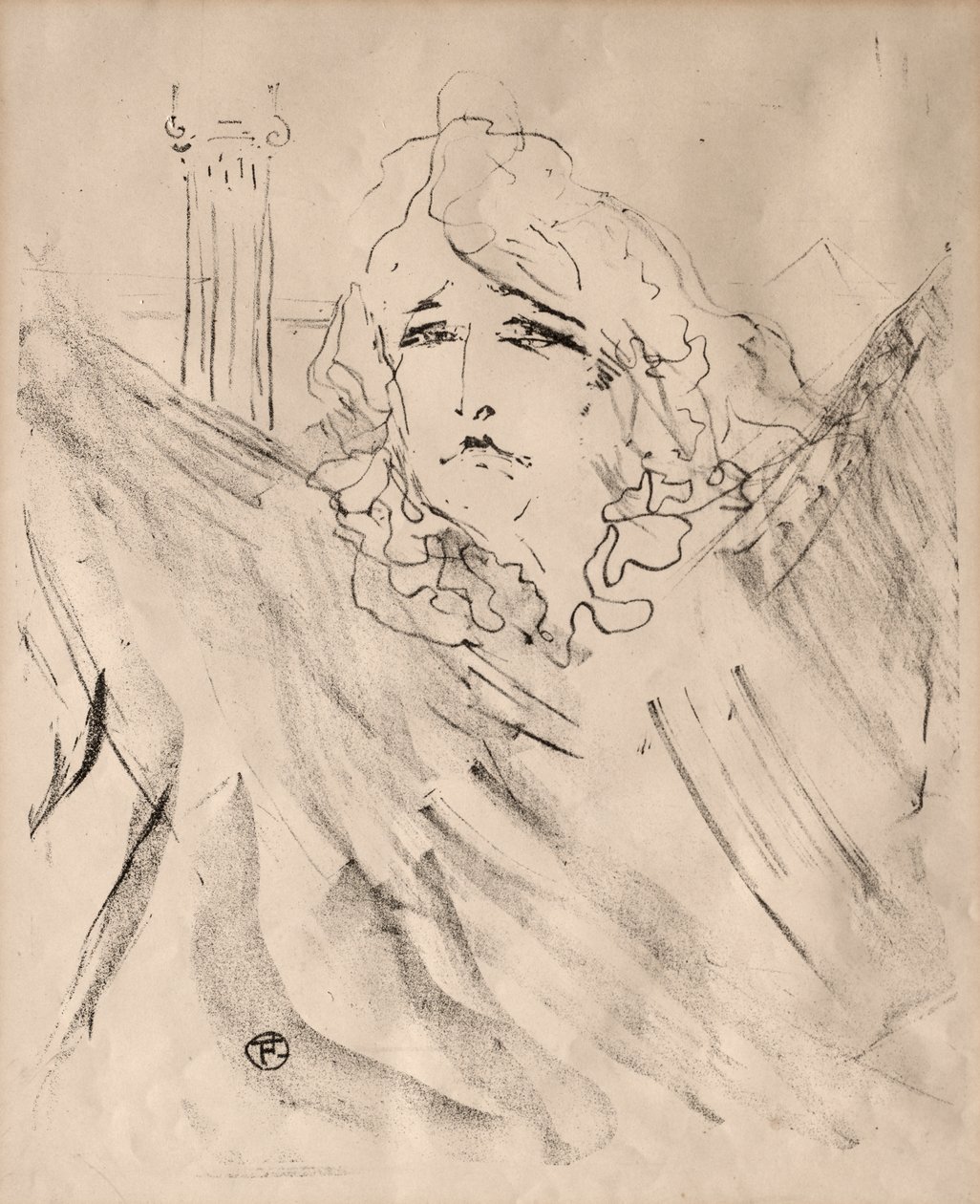 Portraits of Actors and Actresses: Thirteen Lithographs: Sarah Bernhardt de Henri de Toulouse-Lautrec