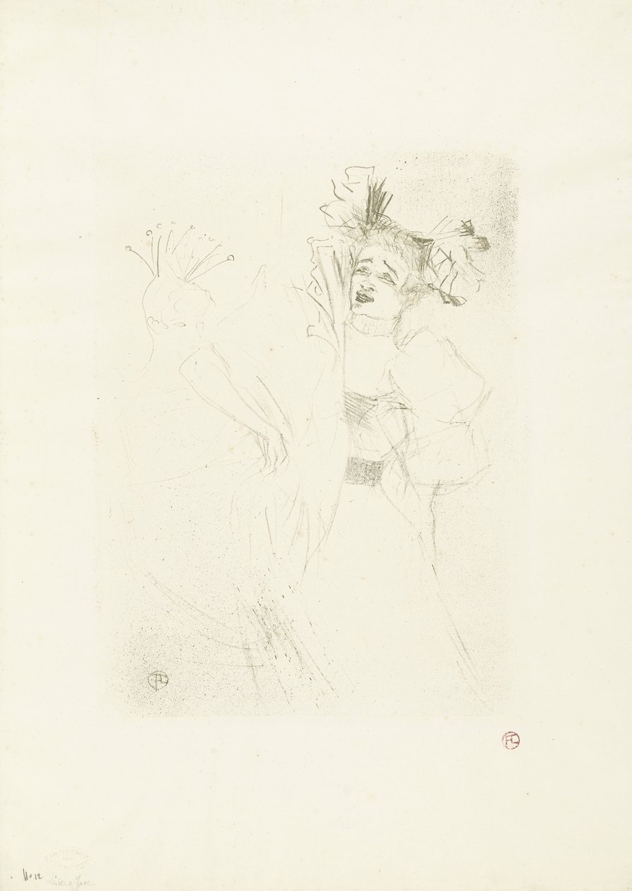 Retrato de la actriz Marcelle Lender en la ópera Chilpéric
Lender de face dans Chelpéric de Henri de Toulouse Lautrec