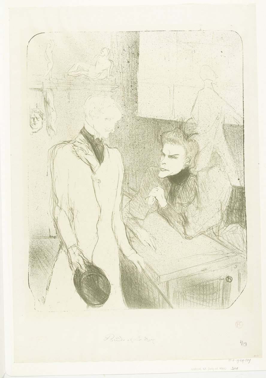 La actriz Marthe Brandès y el actor Charles le Bargy en la película Les Cabotins
Brandès y le Bargy en Cabotins de Henri de Toulouse Lautrec
