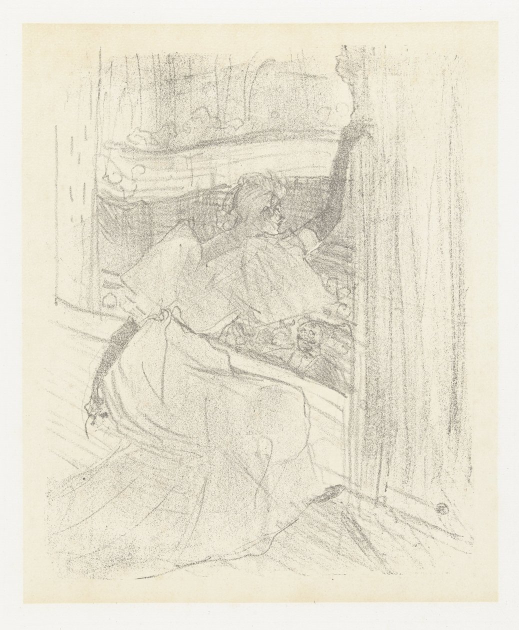 Portret de la actriz Yvette Guilbert construido para publicar Yvette Guilbert saludando a la audiencia Yvette Guilbert: serie en inglés (título de la serie) de Henri de Toulouse Lautrec