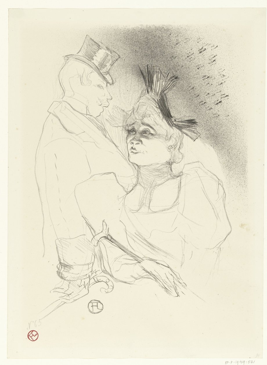 Retrato de la cantante Marcelle Lender y del cómico Louis Bouchenez o el Barón durante su actuación
Mademoiselle Lender et Baron de Henri de Toulouse Lautrec