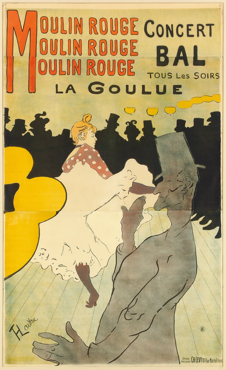Póster publicitario de "La Goulue" en el Moulin Rouge, 1891 de Henri de Toulouse Lautrec
