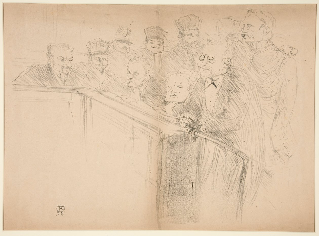 Proc?s Arton, premi?re planche (El juicio de Arton, primer plato) de Henri de Toulouse Lautrec