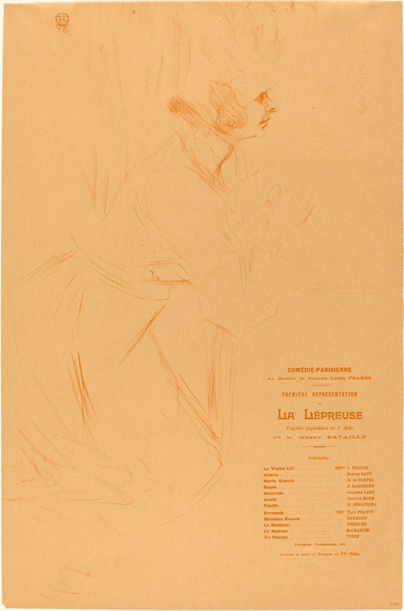 Programa para "La leprosa" de Henri de Toulouse-Lautrec