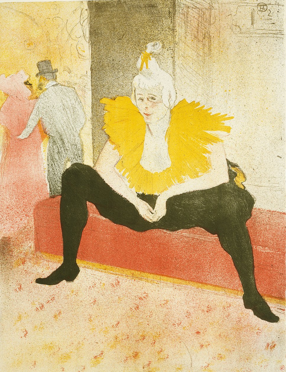Payasa sentada (Mademoiselle Cha-U-Kao), lámina uno de Elles de Henri de Toulouse Lautrec