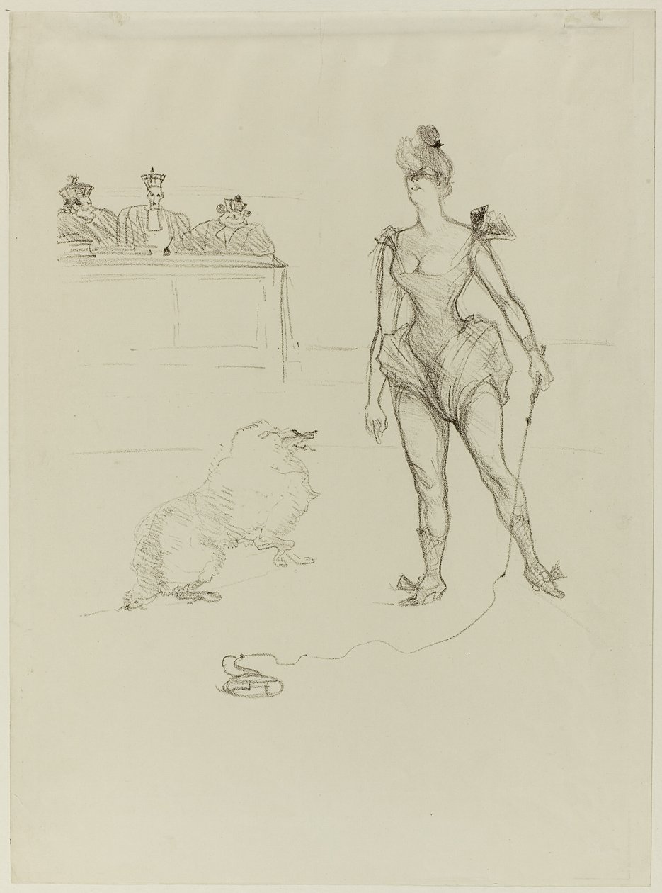 El domador de animales ante el tribunal de Henri de Toulouse Lautrec