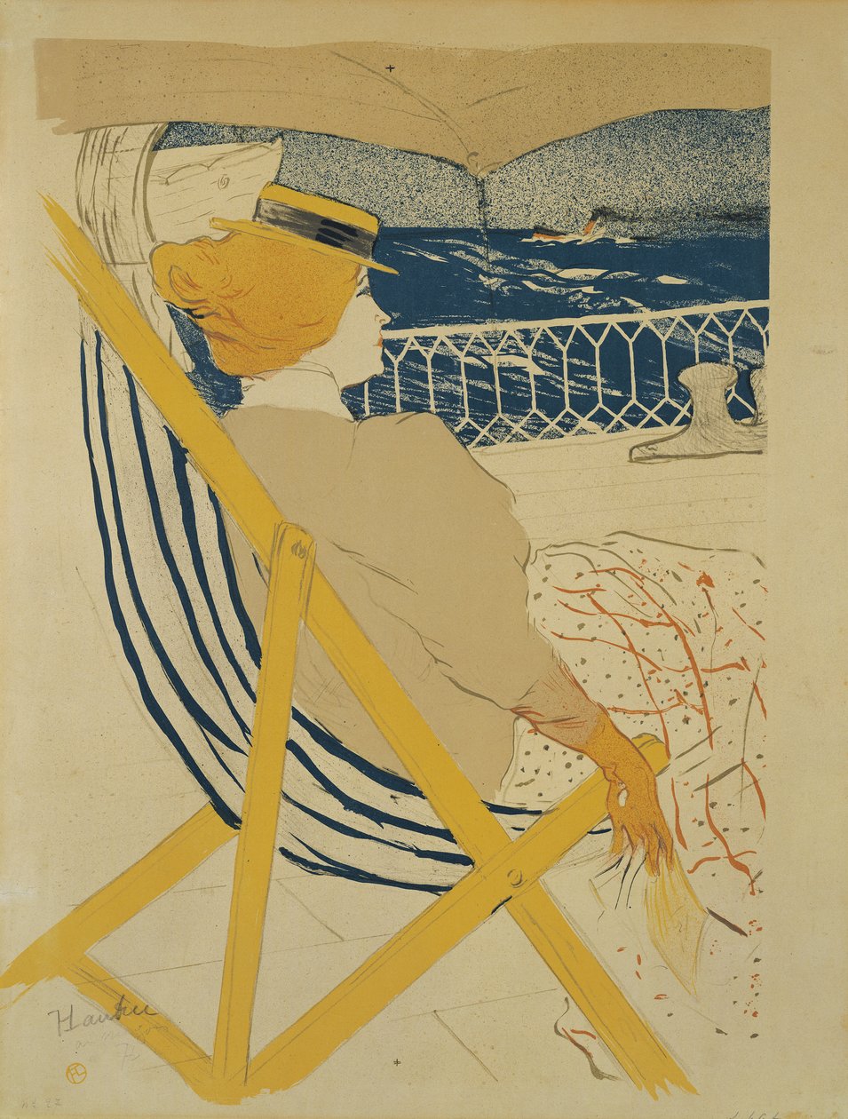 El pasajero en la cabina 54 - Yachting, 1895 de Henri de Toulouse Lautrec
