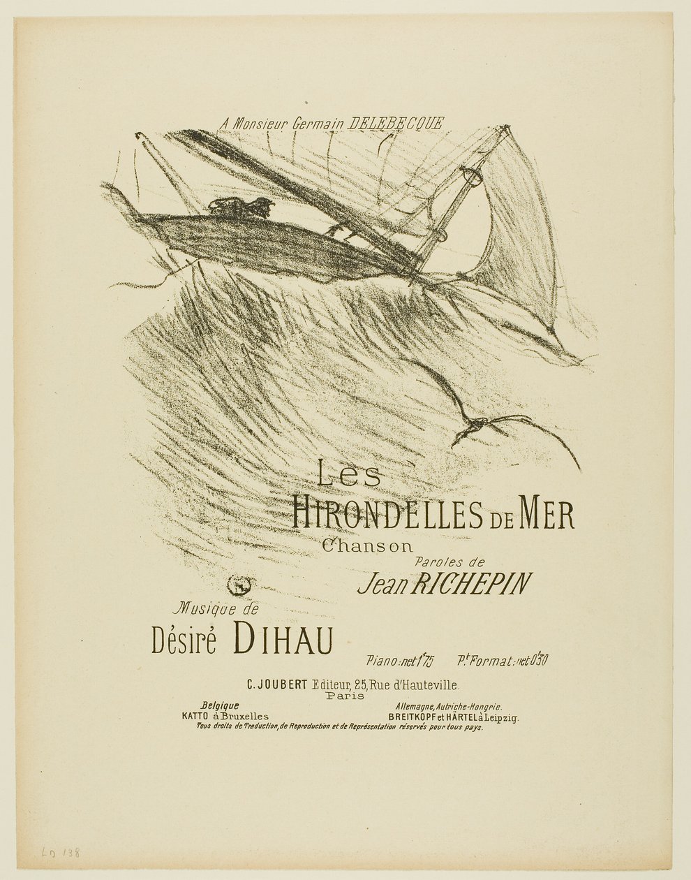 Las golondrinas del mar, de Mélodies de Désiré Dihau de Henri de Toulouse Lautrec